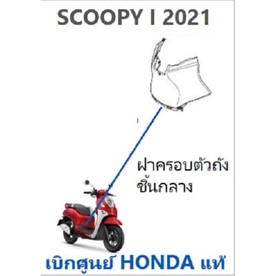 ฝาครอบตัวถังชิ้นกลาง Scoopy i 2021 ฝาครอบตัวกลาง Scoopy i 2021 อะไหล่ฮอนด้า ชุดสี Scoopy เบิกศูนย์ HONDA แท้ ครบสี