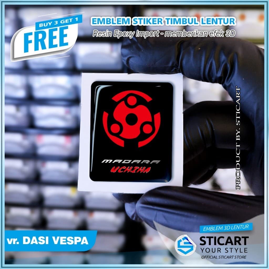 EMBLEM EMS MADARA TIMBUL สติ๊กเกอร์มอเตอร์ไซค์ VESPA TIE 3D Vespa LX/S/Sprint/Primavera/GTS