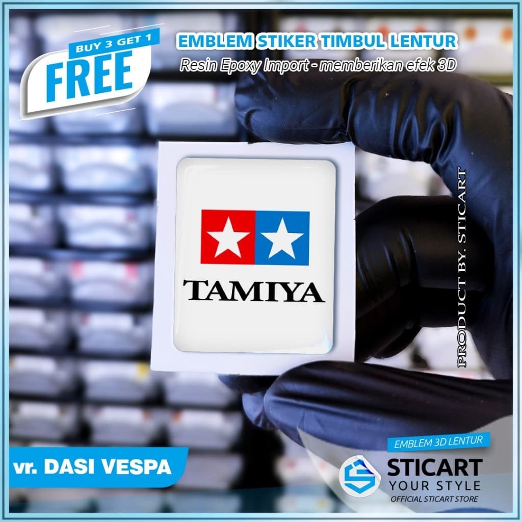 สีขาว TAMIYA EMBLEM RAISED สติ๊กเกอร์มอเตอร์ไซค์ VESPA TIE 3D Vespa LX/S/Sprint/Primavera/GTS
