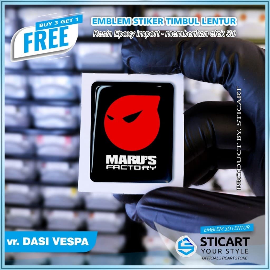 MARUS FACTORY EMBLEM RAISED สติ๊กเกอร์มอเตอร์ไซค์ VESPA TIE 3D Vespa LX/S/Sprint/Primavera/GTS