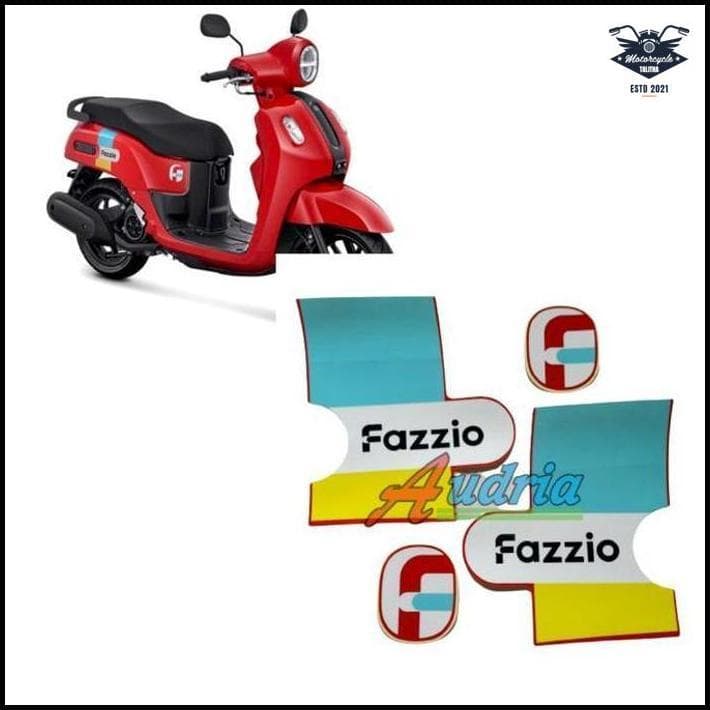 MERAH Yamaha Fazzio 2023 Red Motorcycle Body Striping Sticker