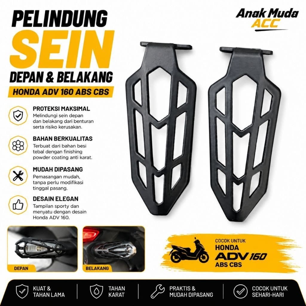ตัวป้องกันไฟเลี้ยวหน้าและหลังสําหรับ Honda ADV 160 ABS CBS ROADSYN 2025 FULL IRON MATERIAL