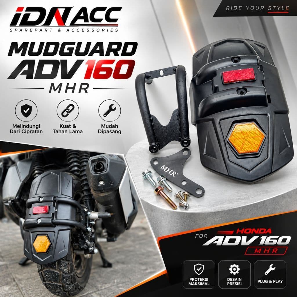 บังโคลน ADV 160 บังโคลนหลัง Anti-mud Honda Adv 160 MHR LVR racing PNP Adv 160
