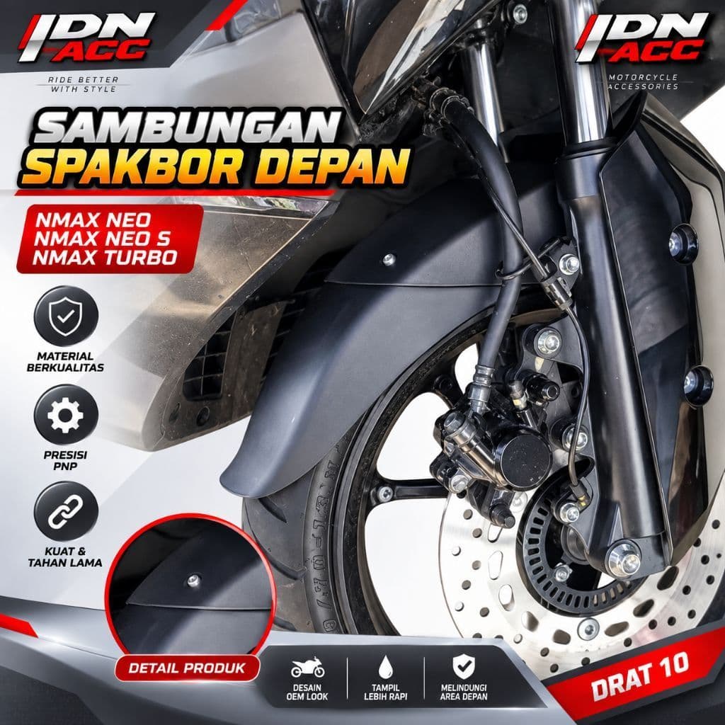 การเชื่อมต่อบังโคลนหน้า Yamaha Nmax Neo/Nmax Turbo Nmax 155 ทั้งหมด Fazzio Nmax Anti-splash Jumbo
