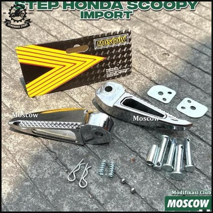 ขั้นตอนเท้าพักเท้าหลัง Honda Scoopy Beat Vario Genio Chrome Spacy รถจักรยานยนต์ทั้งหมดพักเท้าหลัง Chrome รุ่น Scoopy เก่าเดิม Moscow นําเข้า G3085 พักเท้าหลังอุปกรณ์มอเตอร์ไซค์ Honda Matic Variation Bustep Full Almu Cnc เท้า