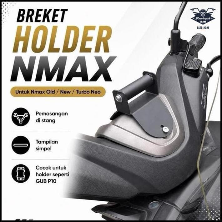 ขายึดเหล็ก Hp Gps Nmax Old / Nmax New / Nmax Turbo Neo S 2015-2025 ติดตั้งบนแฮนด์ Restock