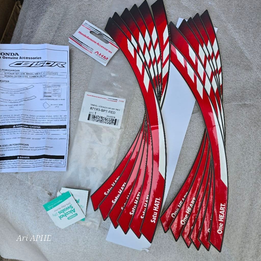 สติ๊กเกอร์ล้อ honda Cb150r Cbr150r supra gtr sonic verza อุปกรณ์เสริมอย่างเป็นทางการ Honda อะไหล่แท้ 871X0-SPT-RED