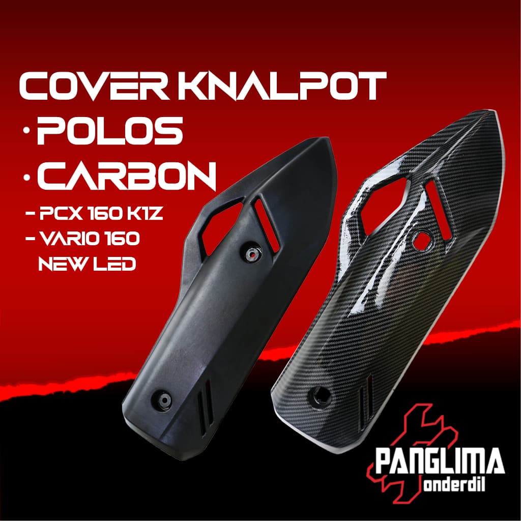 PCX 160 K1Z 2021-2022 & Vario 160 ใหม่ฝาครอบท่อไอเสีย LED-Cover-Shield Protector-Muffler Black-Light Carbon-Black Carbon