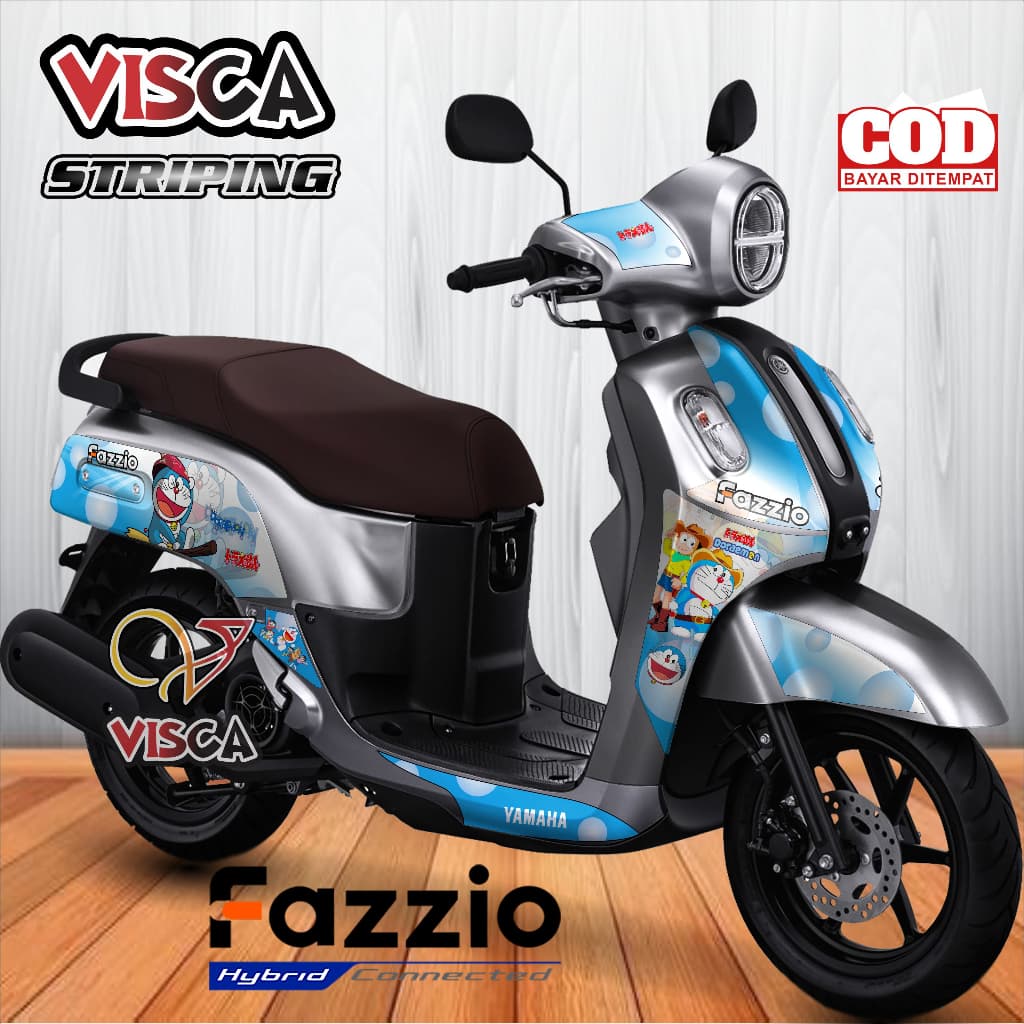 สติ๊กเกอร์ Yamaha Fazzio Doraemon Striping