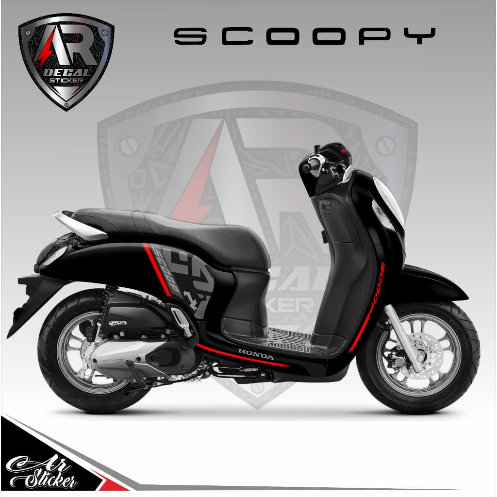 SCOOPY NEW 2021-2024 สติ๊กเกอร์รูปลอกเต็มตัว, สติ๊กเกอร์มอเตอร์ไซค์ Cool Full Block, New HONDA SCOOPY 2017-2020, สติ๊กเกอร์สีธรรมดา, SCOOPY