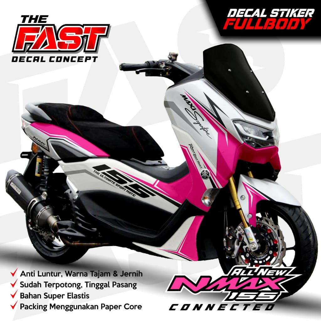 สติ๊กเกอร์รูปลอก Yamaha Nmax 155 ใหม่ Fullbody Racing Decal สติกเกอร์ nmax สติกเกอร์ใหม่ nmax ดีไซน์เต็มตัว Maxi Signature Variation Decal Nmax 155 ใหม่เชื่อมต่อ Full Body สติกเกอร์ Yamaha รถจักรยานยนต์การปรับเปลี่ยน Variation อุปกรณ์เสริม Decal Nmax Maxi