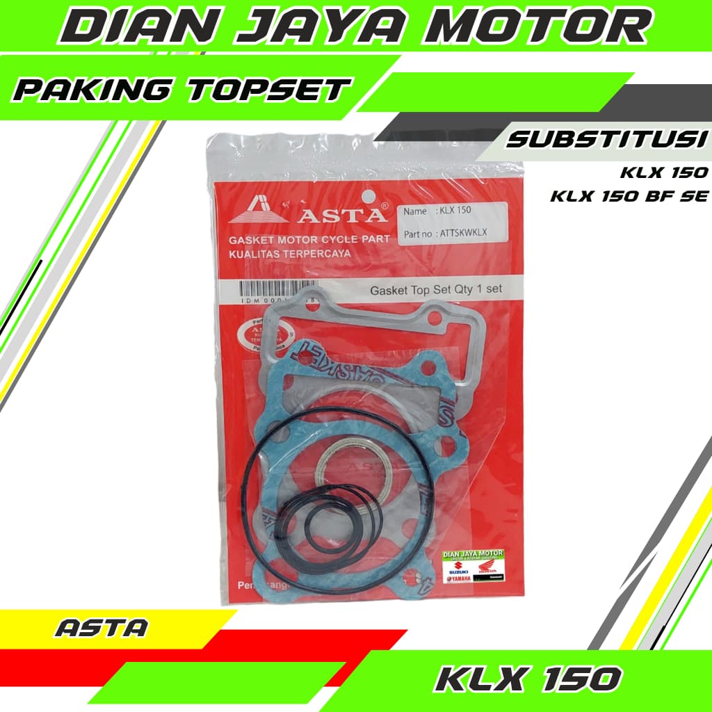 Paking Topset KLX 150 KLX 150 New BF SE Dtracker ASTA Topset Paking Boring Paking Head Satu Set Kawasaki KLX 150 KLX 150 New BF SE Dtracker DJM Dian jaya motor