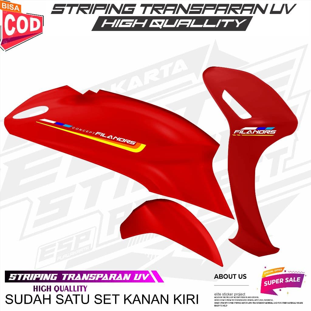 YAMAHA GRAND FILANO TRANSPARKENT VARIATION STRIPING STICKER ใหม่ล่าสุด SIMPLE MOTIF