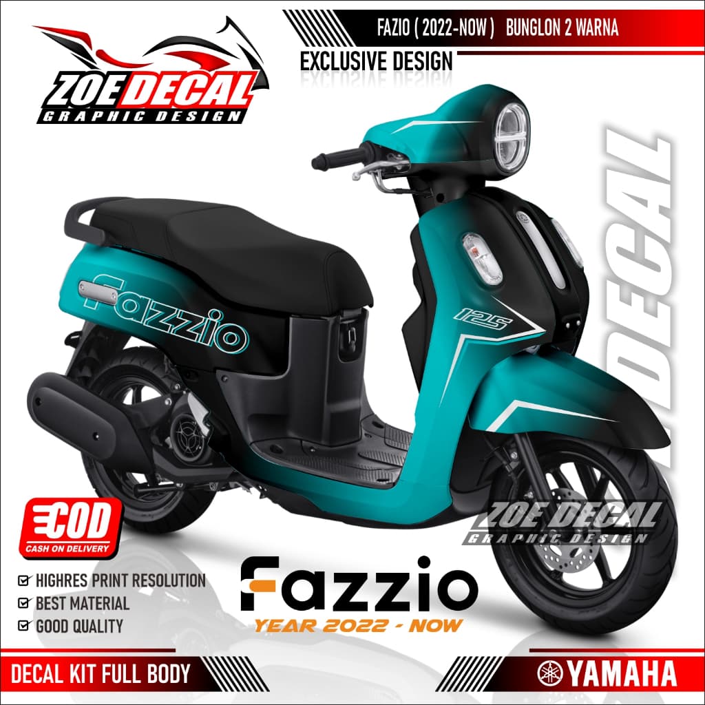 ล่าสุด Yamaha Fazzio 125 Chameleon 2 Color / 2 Color Gradient Decal Sticker