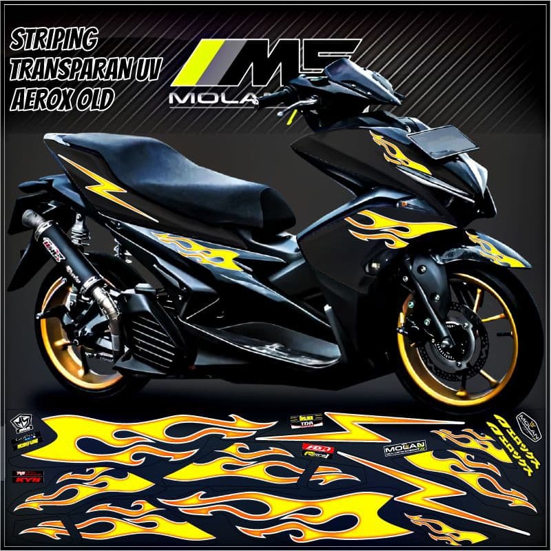 Decal สติกเกอร์ Striping Variation โปร่งใส Uv Aerox เก่า Api Aerox 155 เก่า 2016-2019 Aerox 155 เก่า Yamaha Aerox 155 Vva Abs Yamaha Nvx 155 เก่า |โปร่งใส Decal Aerox สติกเกอร์เก่าโปร่งใส Lis Aerox เก่าโปร่งใส Striping Aerox เก่าเปลวไฟสีเหลือง