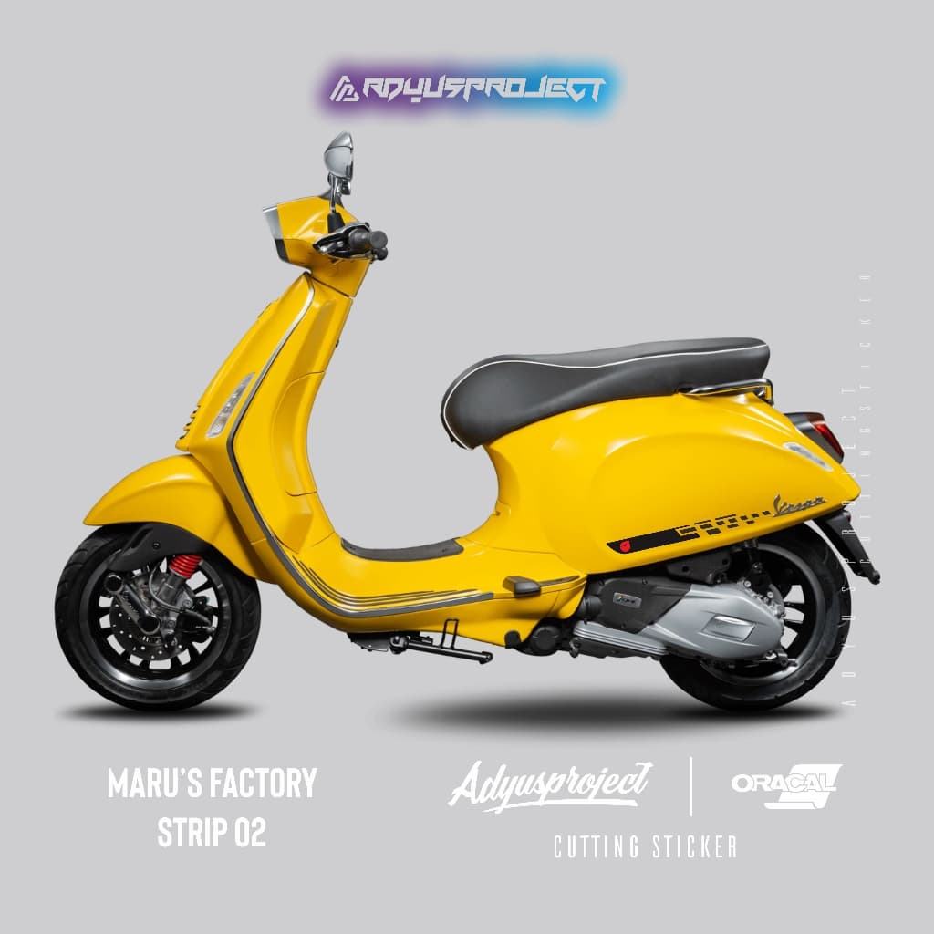 Striping MARUS STRIP 02 บรรจุ 2 ชิ้น Vespa Scoopy Vino Fazio Filano Vespa Sprint Primavera S LX Vespa Matic ตัดสติกเกอร์