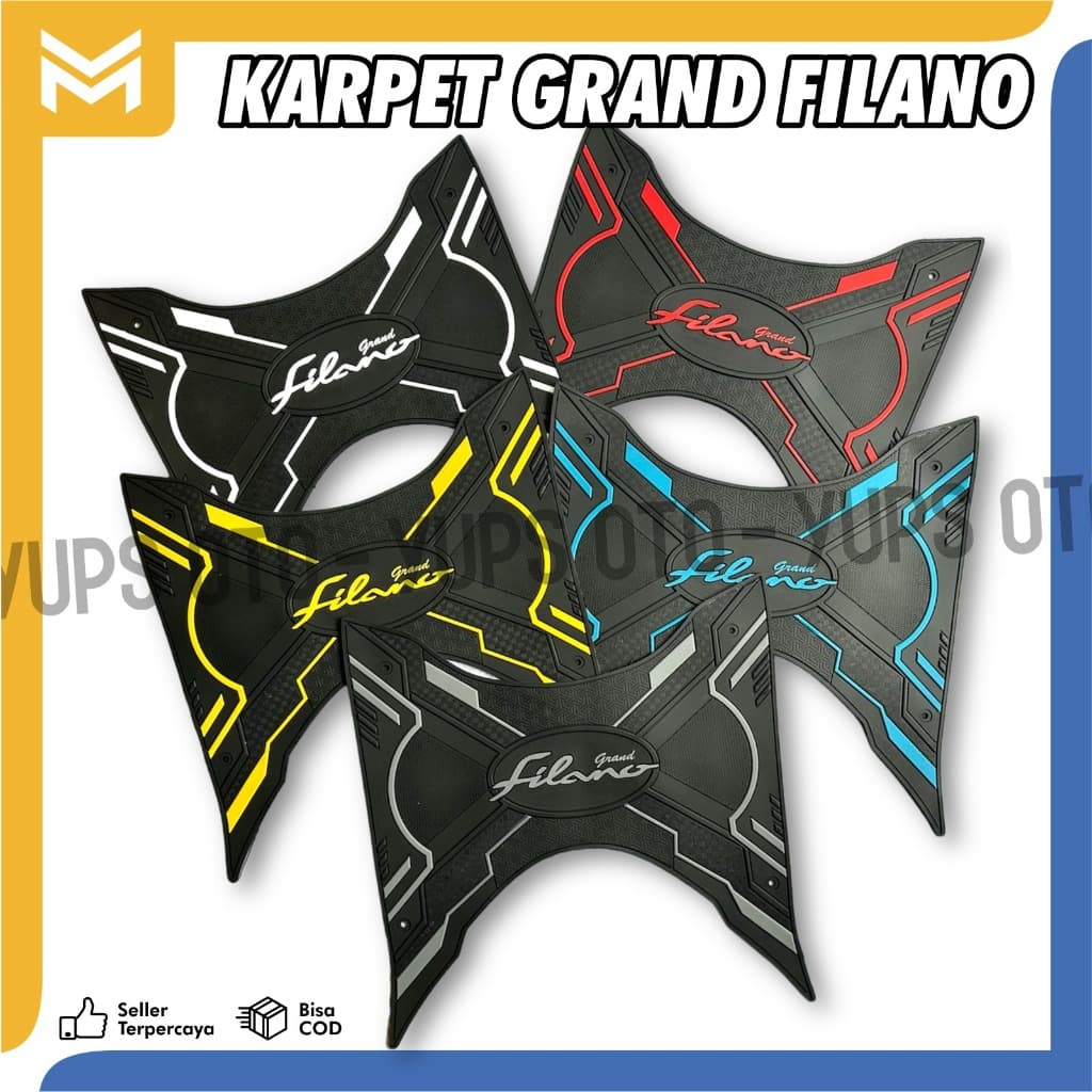 GRAND FILANO 2023 ใหม่รถจักรยานยนต์รถยนต์ FILLANO FOOT MAT YAMAHA FILANO CONNETED MOTORCYCLE MAT TUBBER MATERIAL PNP FLOOR MAT ด้านหน้ายางคุณภาพระดับพรีเมียม