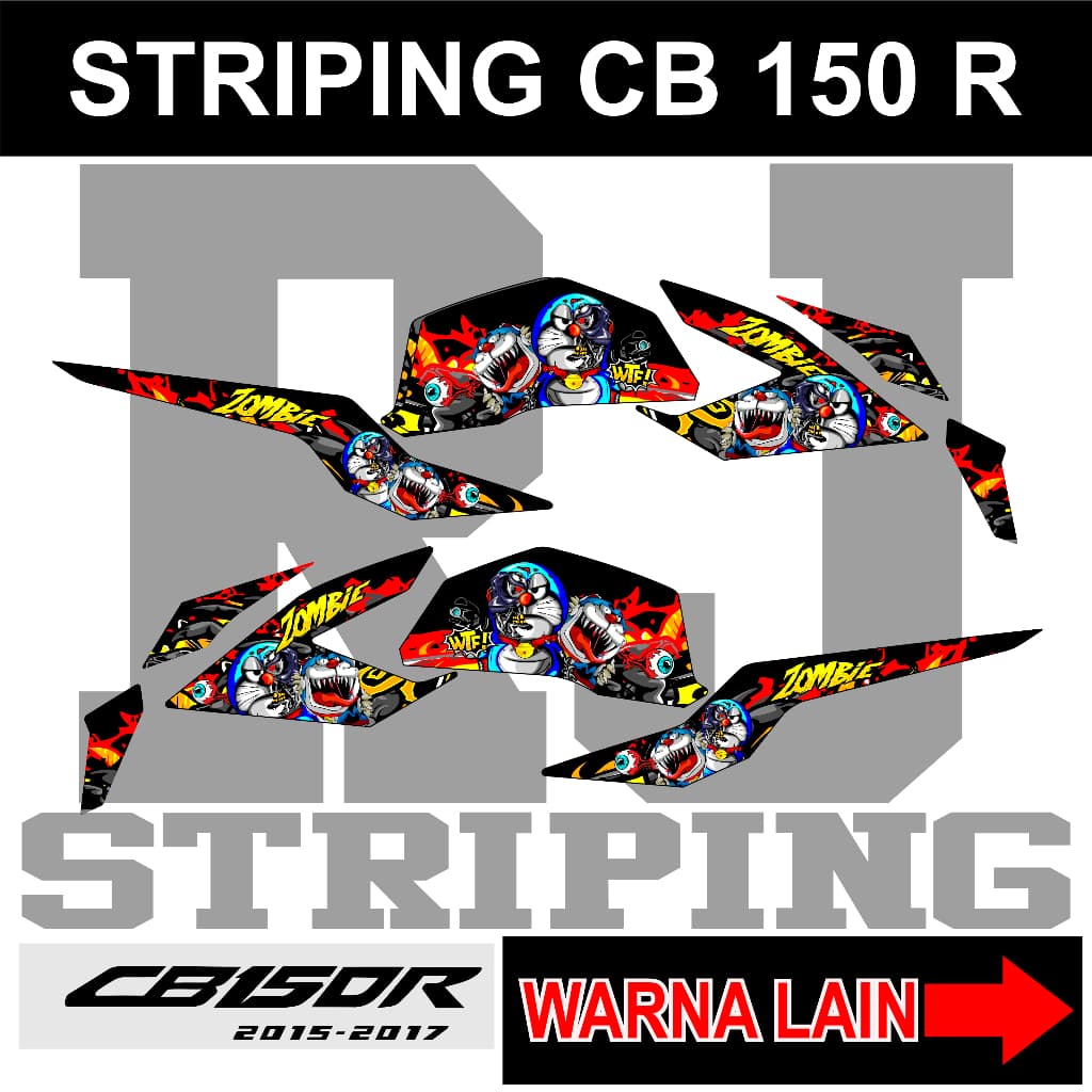 CB150R V2 DORAEMON ZOMBIE EDITION STRIPING STICKER / HONDA CB 150R 2015 2017 รถจักรยานยนต์ DECAL STICKER