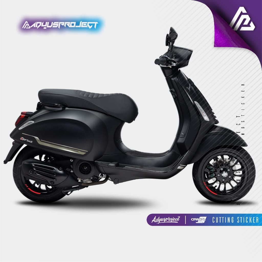 Chrome Striping Vespa Sprint & Primavera Oracal Series Cutting Sticker สติ๊กเกอร์เวสป้า