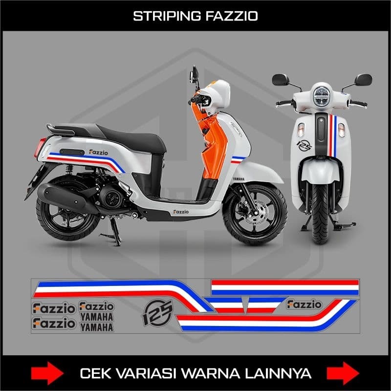 Fazzio 125 Motorcycle Sticker List / Yamaha Fazzio Hybrid Striping / Yamaha Fazzio Connected Decal / blucore Custom Sticker