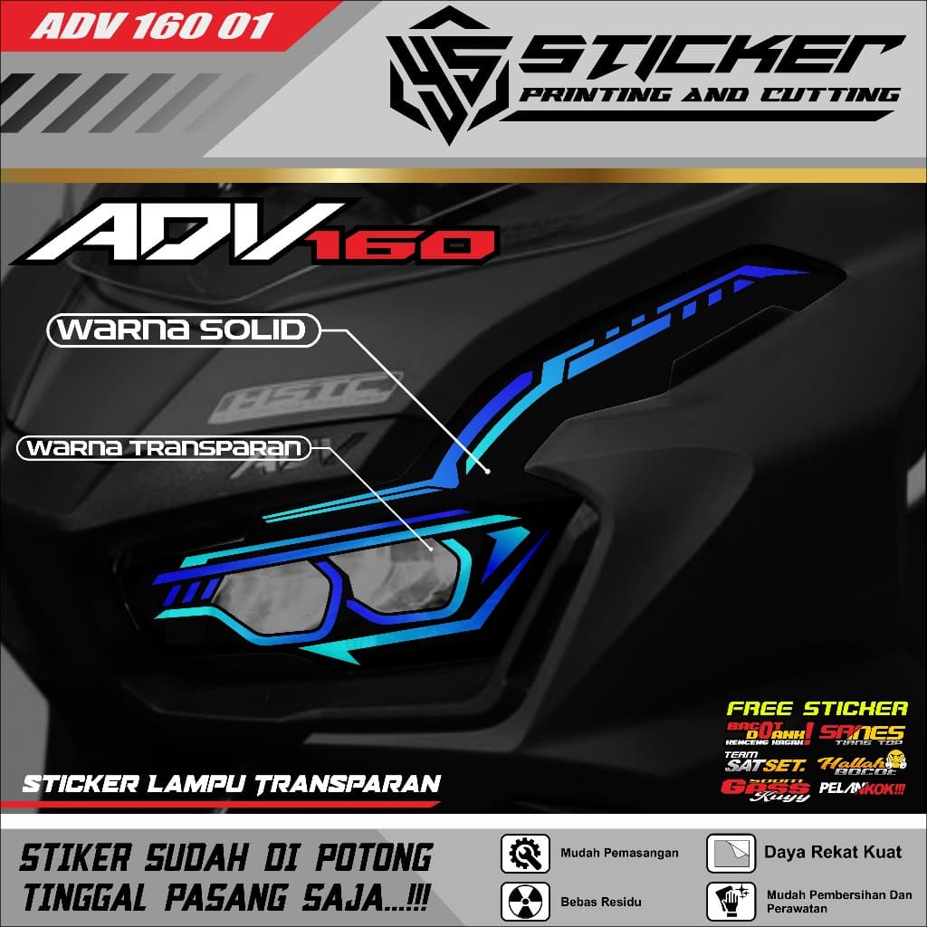 MATA ADV 160 สติ๊กเกอร์โคมไฟคิ้ว / รายการสายตาแสง ไฟส่องสว่างเย็นล่าสุด 2023 โคมไฟคิ้ว / ADV 160 ฉบับที่ - 01