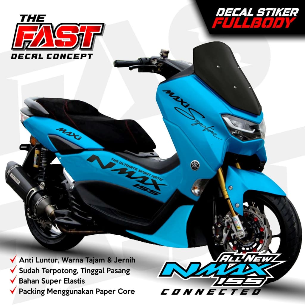 (ANTILUNTUR) สติ๊กเกอร์รูปลอก Nmax สติ๊กเกอร์ใหม่ Yamaha Nmax 155 ใหม่ Fullbody Maxi Signature สติ๊กเกอร์รูปลอก nmax สติ๊กเกอร์ใหม่ nmax ดีไซน์เต็มตัว Maxi Single Fullbody ปิด
