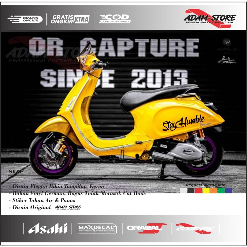 VESPA MATIC VESPA LX สติ๊กเกอร์มอเตอร์ไซค์ STAYHUMBLE สติ๊กเกอร์ VESPA สติ๊กเกอร์มอเตอร์ไซค์ - VSH2
