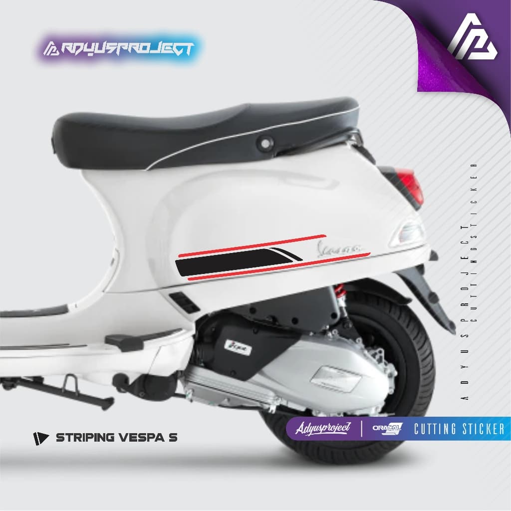 สติ๊กเกอร์ตัด Vespa S STRIPING (2 ชิ้น) | สติ๊กเกอร์ | สติ๊กเกอร์เวสป้า | ตัดมอเตอร์ไซค์ Vespa s