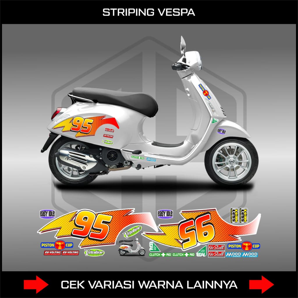 สติ๊กเกอร์รูปลอก Striping Variation Vespa Sprint 150 & Vespa Primavera 150, Vespa Matic, S 125