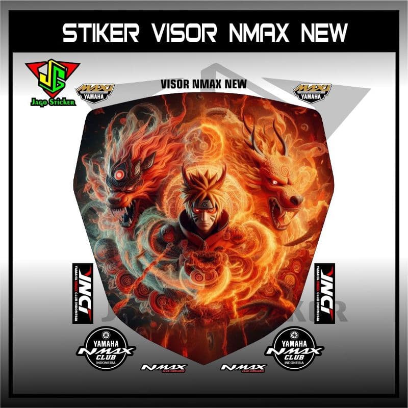 สติ๊กเกอร์รูปลอก VISOR YAMAHA NMAX ใหม่ NARUTO / WISHIELD NMAX NARUTO GRAPHICS / สติ๊กเกอร์ VISOR NMAX ใหม่ / DECAL NMAX ใหม่
