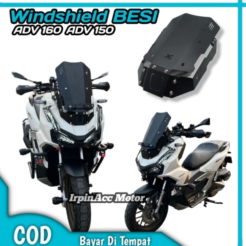 กระจกบังลม ADV 160 ADV 150 Front Shield Morvell รุ่น Full Black Iron