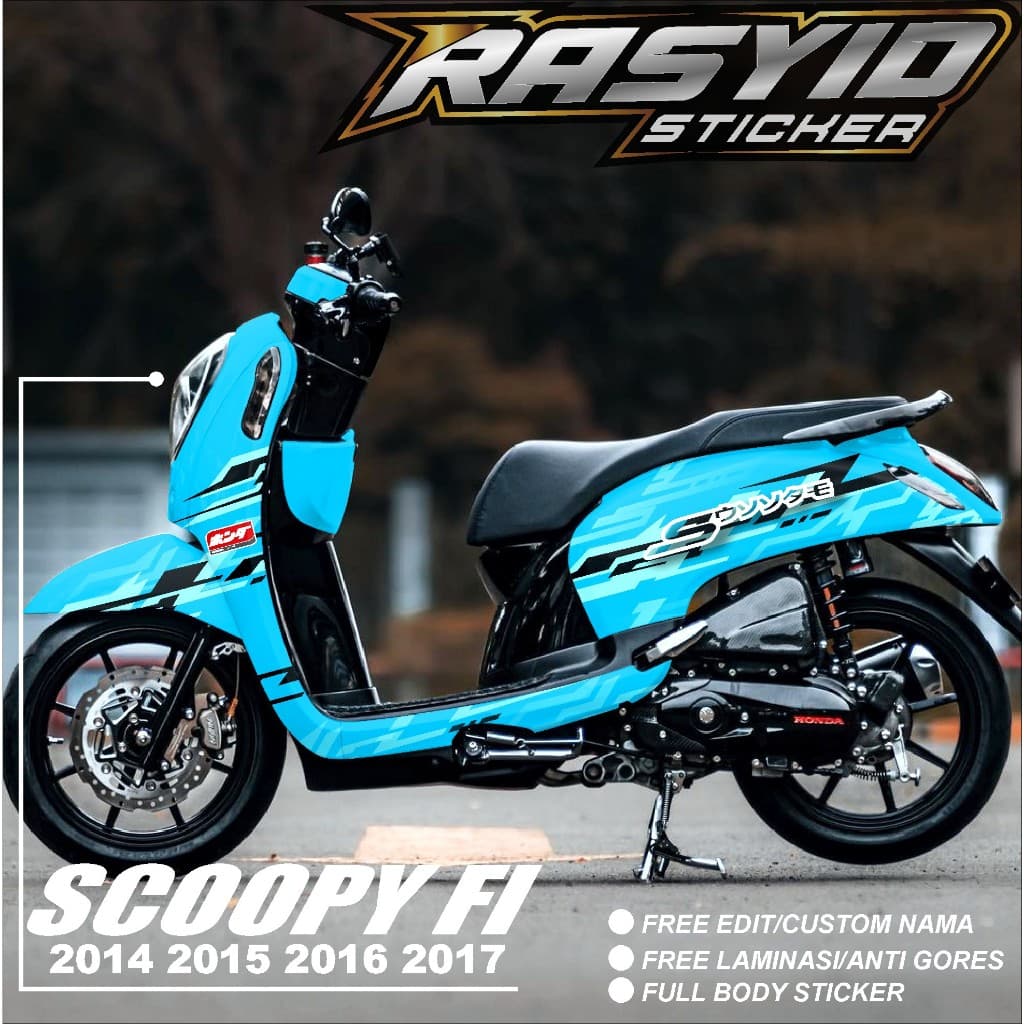 สติกเกอร์รูปลอกเต็มตัวสําหรับ Honda Scoopy FI รถมอเตอร์ไซด์ 2014 2015 2016 2017 สติ๊กเกอร์เต็มตัวสําหรับ Scoopy FI เก่า Racing Scoopy Fi Racing