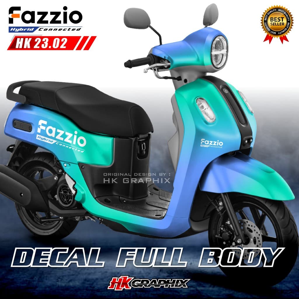 Yamaha FAZZIO Full Body Decal สติกเกอร์ 2022 2023 2024 Cool Gradient Color Motif HK Graphix 23.02