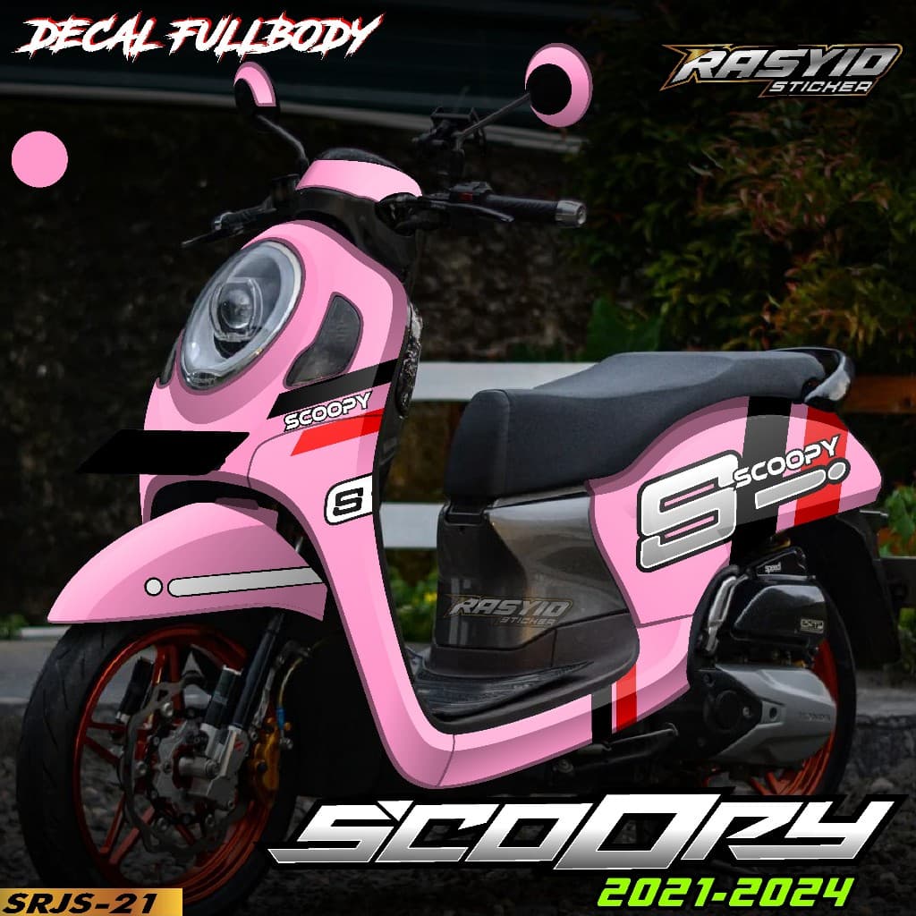 Full Body Decal สติกเกอร์ Honda Scoopy 2020 2021 2022 2023 2024 สติกเกอร์ Honda Scoopy Racing Simple Honda Gank Scoopy Prestige Racing Motif