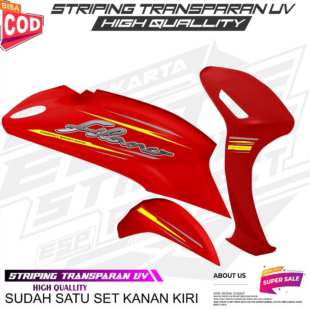 YAMAHA GRAND FILANO TRANSPARKENT VARIATION STRIPING SIMPLE MOTIF STICKER