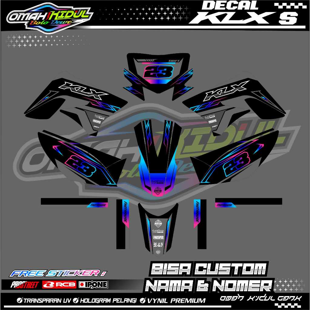 KAWASAKI KLX S PREMIUM DECAL / KAWASAKI KLX S GLOSSY FULL BODY DECAL