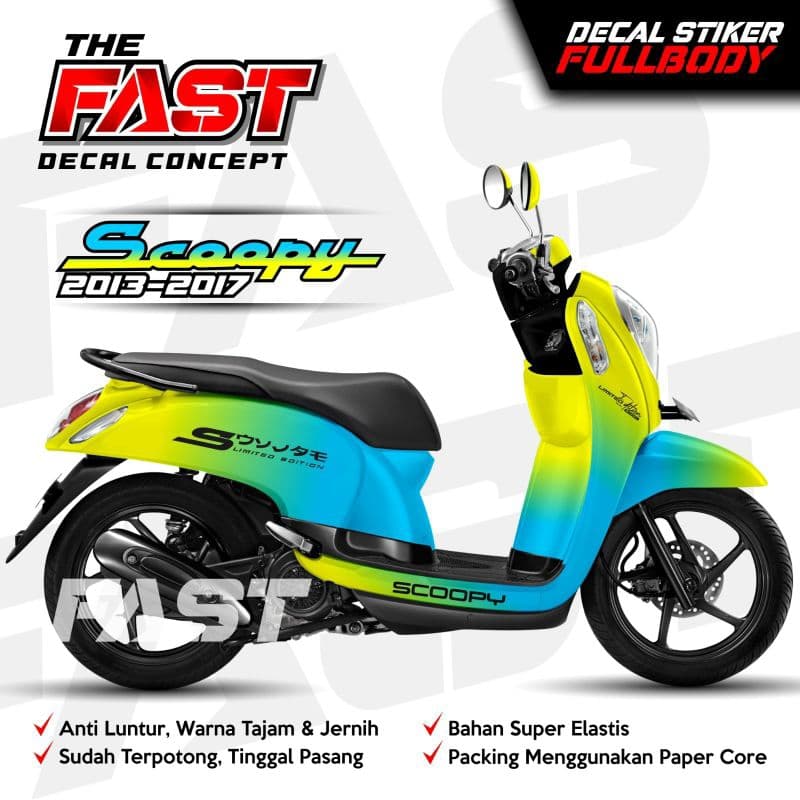 ⭐⭐⭐⭐⭐Honda Scoopy 2013-2017 สติ๊กเกอร์รูปลอกมอเตอร์ไซค์เต็มตัว กันเฟด มี cod. สติ๊กเกอร์มอเตอร์ไซค์ Honda Scoopy, Scoopy Striping