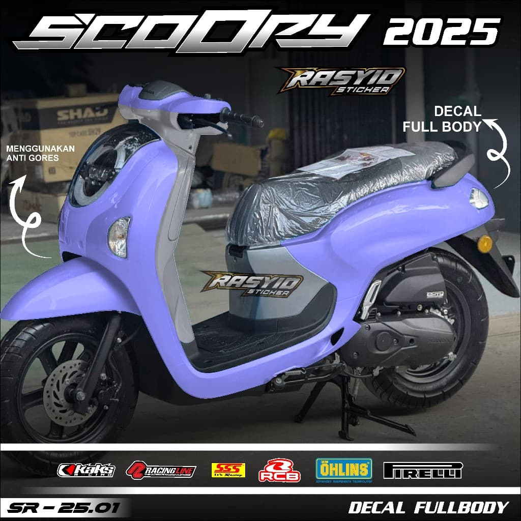 Honda Scoopy Full Body Decal สติกเกอร์ 2025 2026 Scoopy Full Body สติกเกอร์ 2025 2026 Plain Motif Scoopy 2025 2026 Plain SR 25.01