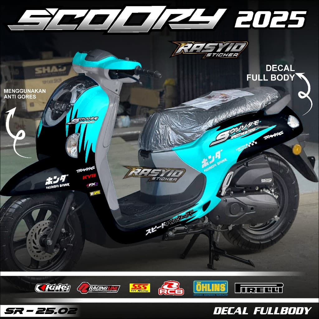 Full Body Decal สติกเกอร์ Honda Scoopy 2025 2026 Full Body สติกเกอร์ Scoopy 2025 2026 Speed Hunter Racing Motif Scoopy 2025 Speed Hunter Racing SR 25.02