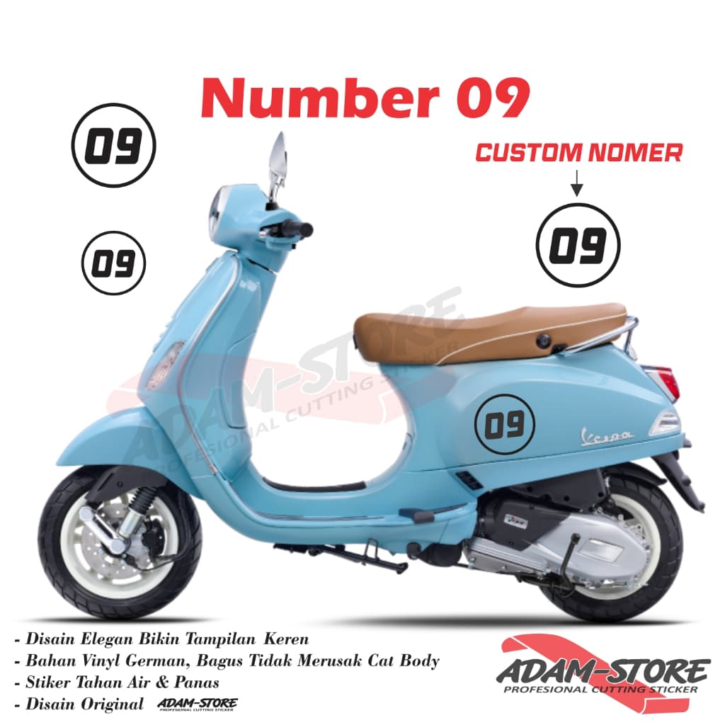 VNR2 หมายเลขสติ๊กเกอร์ / มอเตอร์สติ๊กเกอร์ Vespa Lx Vespa Sprint Vespa Matic Vespa Px