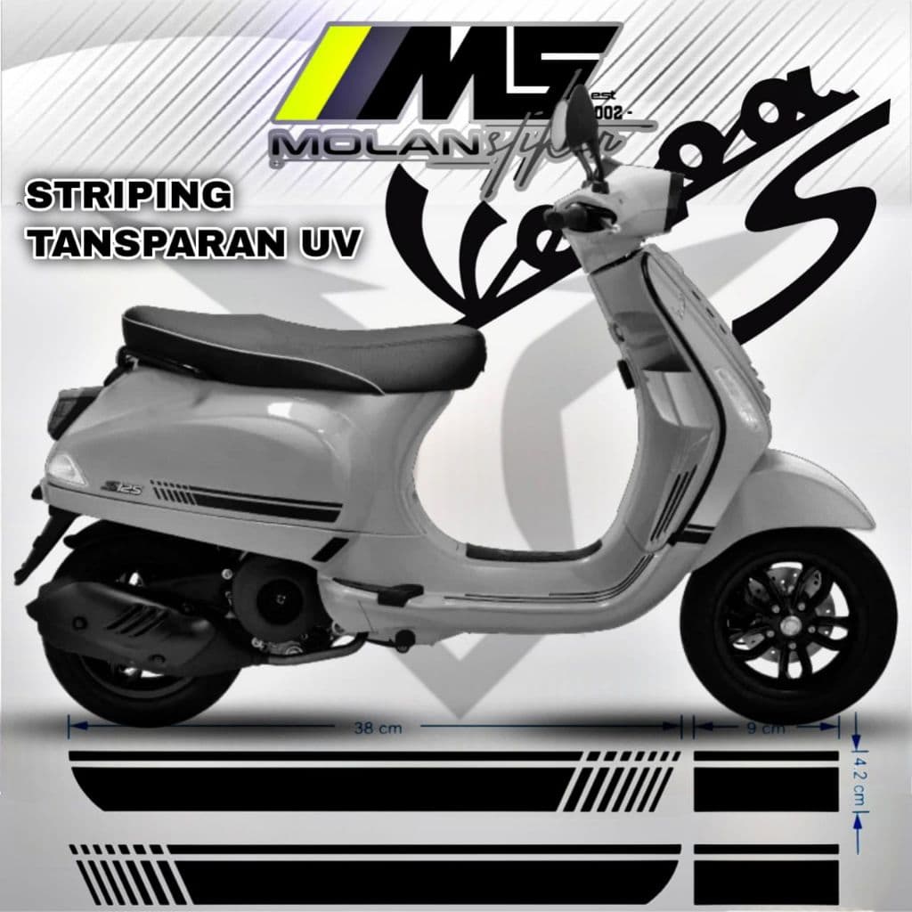 Decal สติกเกอร์ Striping Variation โปร่งใส Uv Vespa S 125 Iget Abs Facelift Vespa Lx 125 Vespa S/Lx 125 2 V/3 V Matic Vesmet Electricha ไฟฟ้า Decal Lis โปร่งใส Striping S ง่ายตัดสติกเกอร์ ส สีเทา