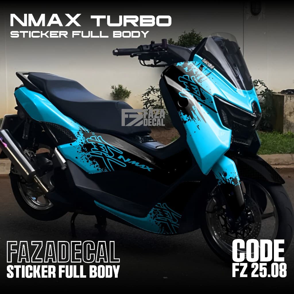 (FAZA DECAL) สติกเกอร์รูปลอกล่าสุด Yamaha Nmax Turbo New 2025 Full Body FZ 25 08 - Nmax Turbo Neo S 2025 Variation Sticker Full Body Skotlite Sticker Nmax New 2025 Graphic Design Gradient Plain Color Violet Viral Japanese Motif คาทาน่าคันจิ