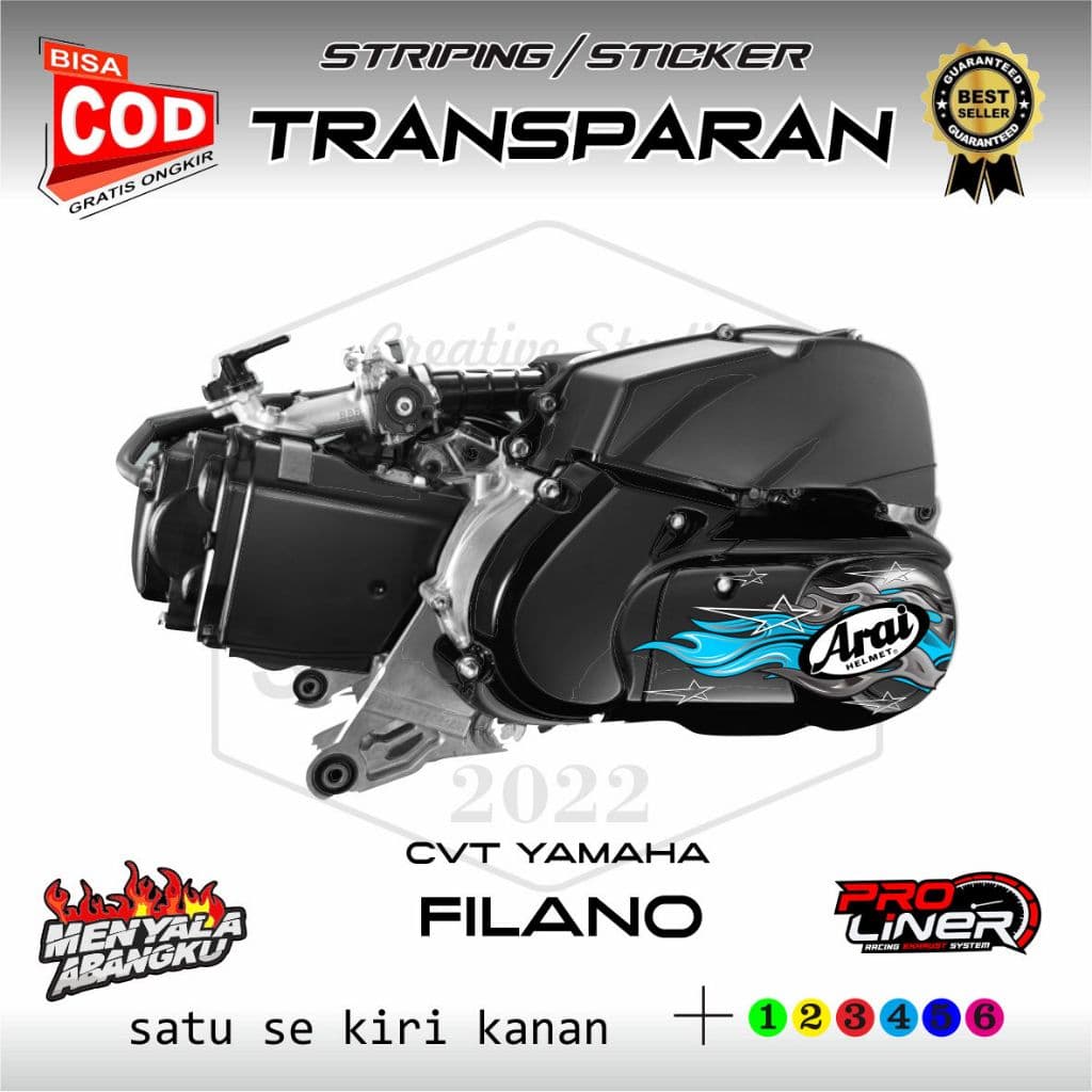 สติ๊กเกอร์บล็อก Yamaha grand filano cvt ดีไซน์ใหม่ motif แบบเรียบง่าย หลากสี