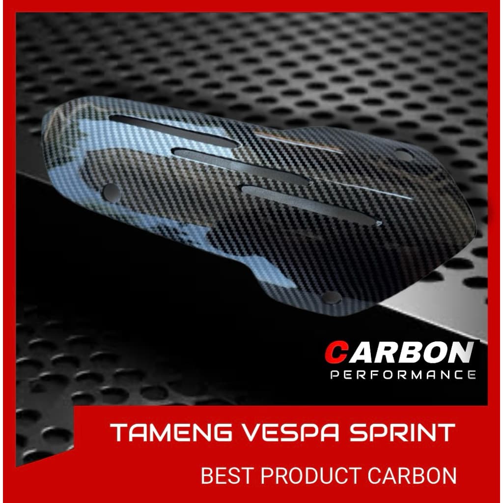 VESPA SPRINT CARBON GLOSSY EXHAUST CAP ▪️Vespa sprint แผ่นท่อไอเสียคาร์บอนอัตโนมัติ Vespa