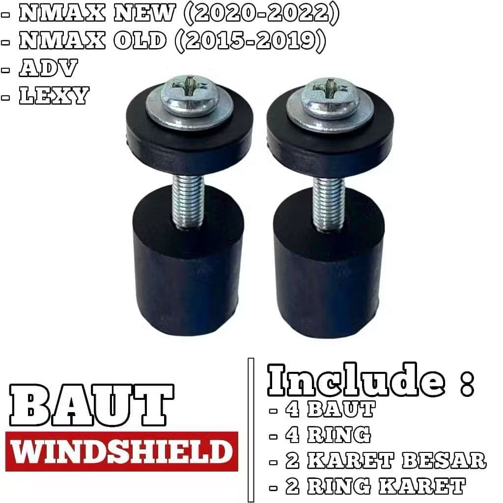 WINDSHIELD BOLT NMAX LEXI ADV BOLT + ยาง SPACER BOLT VISOR NMAX ใหม่ OLD ADV LEXY PCX XMAX ETC UNIVERSAL