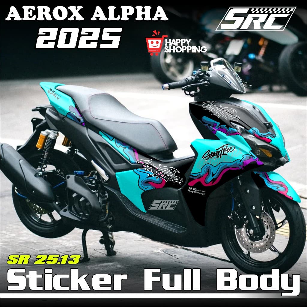 ล่าสุด Yamaha Aerox Alpha Turbo Full Body สติกเกอร์ 2025 2026 Aerox Alpha Turbo Decal สติกเกอร์ Stayfree Motif Aerox Alpha StayFree Racing Simple Aerox StayFree SR 25.13