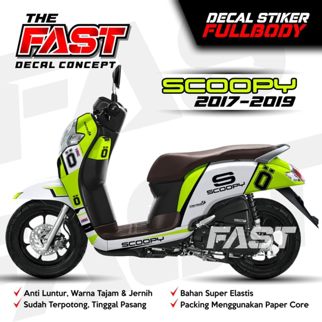 Scoopy 2017-2019 Full Body Decal สติกเกอร์ Scoopy 2017-2019 เต็มร่างกาย Striping Honda Scoopy 2017-2019 OHLINS motif ง่าย Cool กันน้ํา
