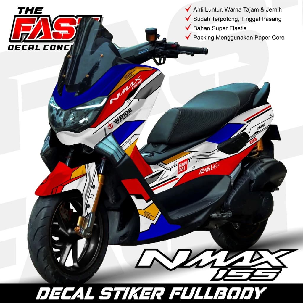สติ๊กเกอร์รูปลอก Yamaha Nmax 155 Old GUNDAM Fullbody 2015-2019 สติ๊กเกอร์รูปลอก nmax เก่า GUNDAM/สติ๊กเกอร์ nmax ดีไซน์เต็มตัว GUNDAM Decal Nmax 155 เก่า 2019 2018 Full Body สติกเกอร์ Yamaha รถจักรยานยนต์การปรับเปลี่ยน Variation อุปกรณ์เสริม Decal Nmax เก