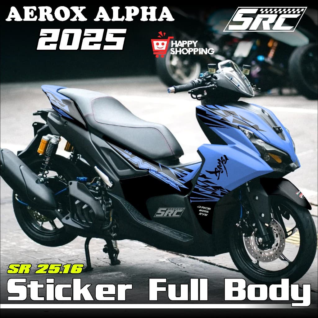 ล่าสุด Yamaha Aerox Alpha Turbo Full Body สติกเกอร์ 2025 2026 Aerox Alpha Turbo Decal สติกเกอร์ Racing Motif Aerox Alpha Racing Simple Aerox Racing SR 25.16