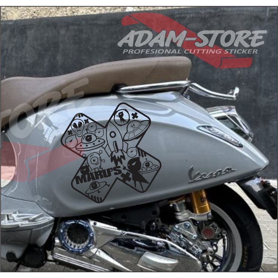 VM21 Marus Factory Sticker / สติ๊กเกอร์ติดมอเตอร์ไซค์ Vespa Sprint / สติ๊กเกอร์โรงงาน Maru